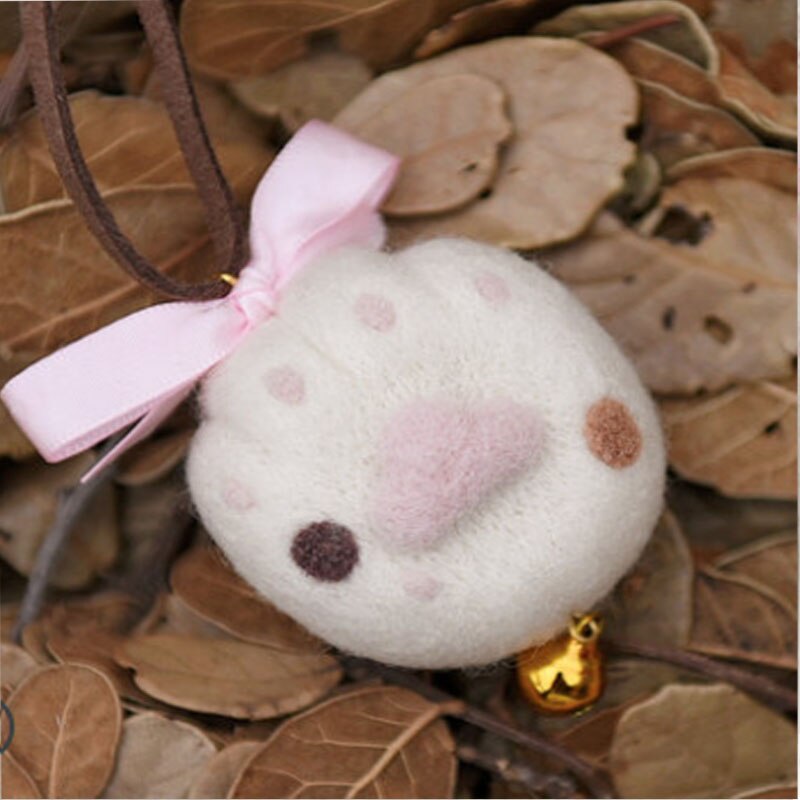 1 ensemble, laine feutre sac de musique kitty chat cul chat oeuf chat patte de chat palmier bricolage à la main vous devez le faire vous-même: plum