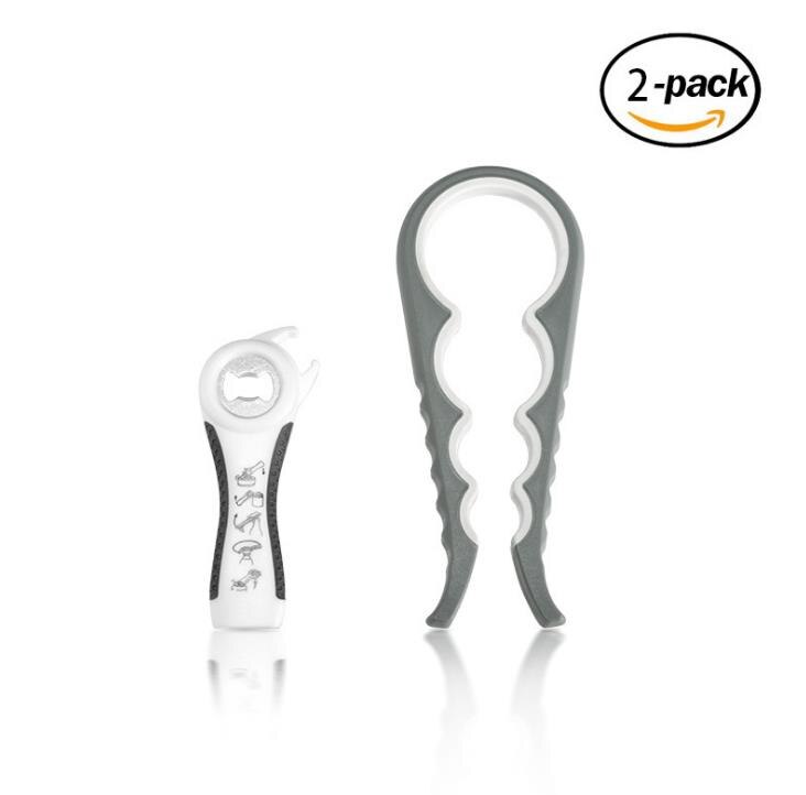 2 stuks/partij blikopener handmatige antislip draaidop flesopener deksel schroefklem flesopener: 4