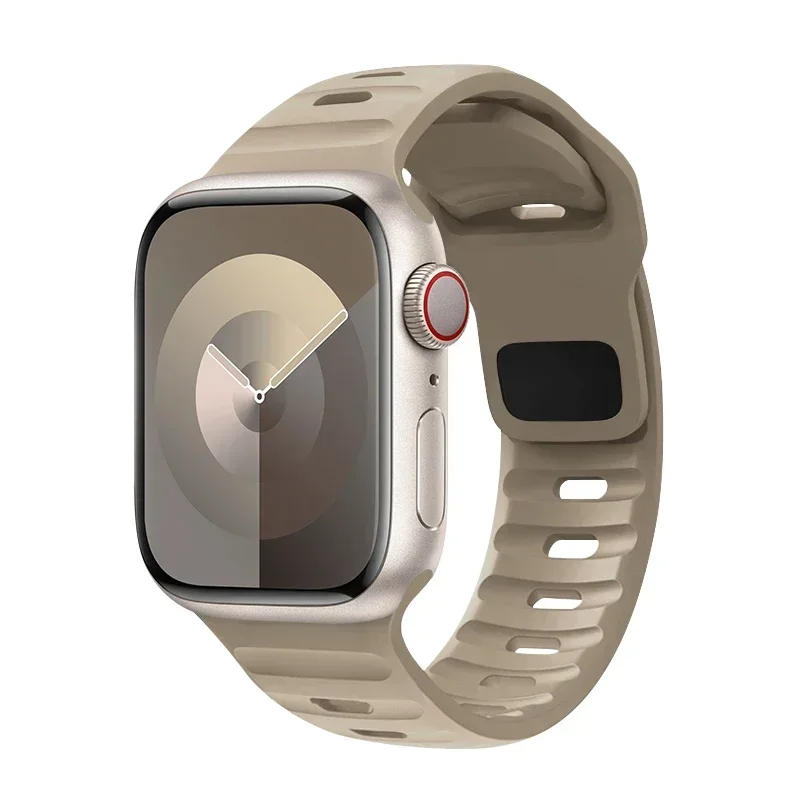 Silikonarmband för apple watch-band 49mm 46mm 45mm 44mm 40mm 41mm 42mm sportarmband correa för iwatch-serien 10 9 8 7 6 se 5 4: Blå vit / 14mm