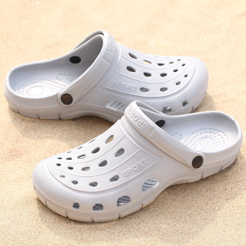 Sabots homme sandale pantoufles chaussures de jardin antidérapant été chaussures d'eau sans lacet pour plage piscine salle de bain léger respirant
