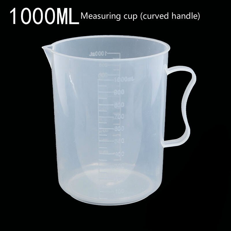 Food grade plastic measuring cup beaker kitchen baking tool large capacity multi-purpose thickening measuring cup: Silver