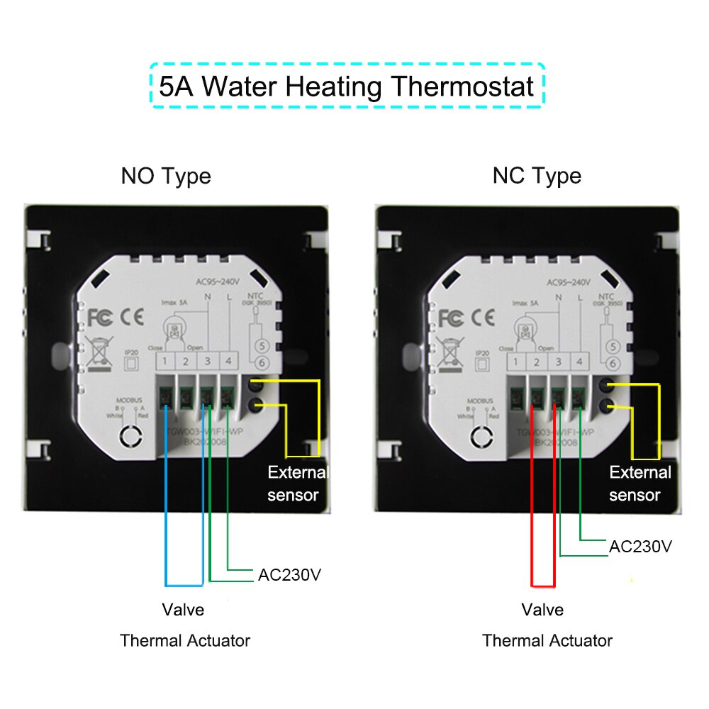 Vancoo Tuya Slimme Thermostaat Wifi Temperatuur Controller Voor Elektrische/Water Verwarming Systemen Werken Met Alexa Google Thuis: TGW003-WIFI-WP