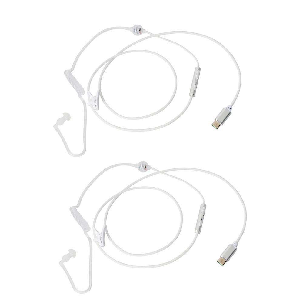 2 Stuks Type-C Oortelefoon Acoustic Air Tube In-Ear Mic Draad Controle Bass Magnetische Usb C Headset oortelefoon Voor Xiaomi Huawei Samsung