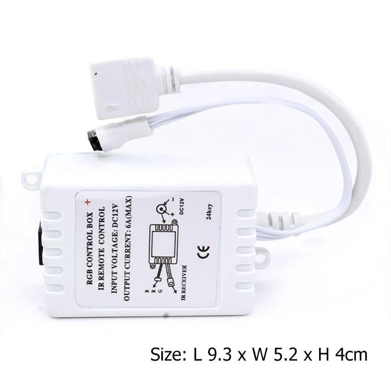 24Keys LED RGB Controller DC12V IR Remote Controller for RGB LED Strip Lights