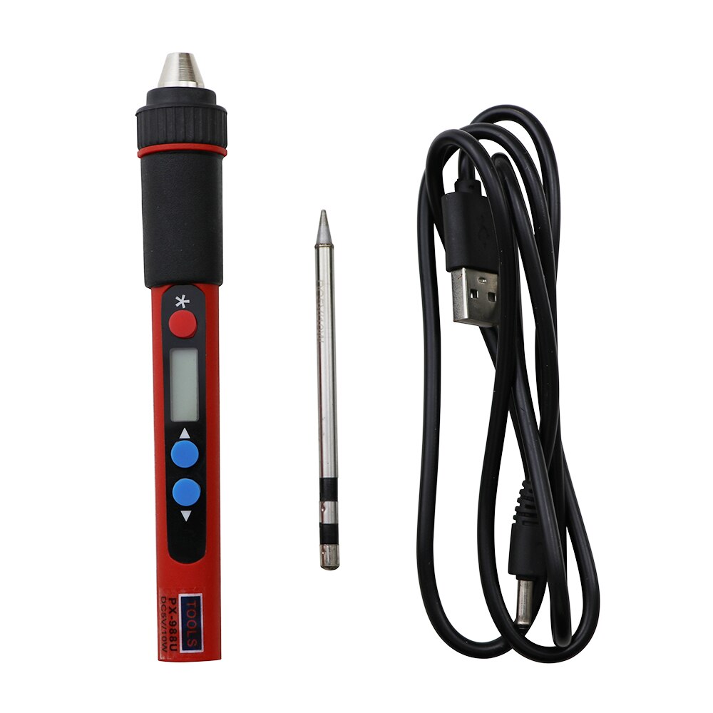 USB Soldering Iron 5V 10W BAG Soldering Rework Repair Tool LCD Digital Adjustable Temperature Soldering Electric Soldering Iron: set-1