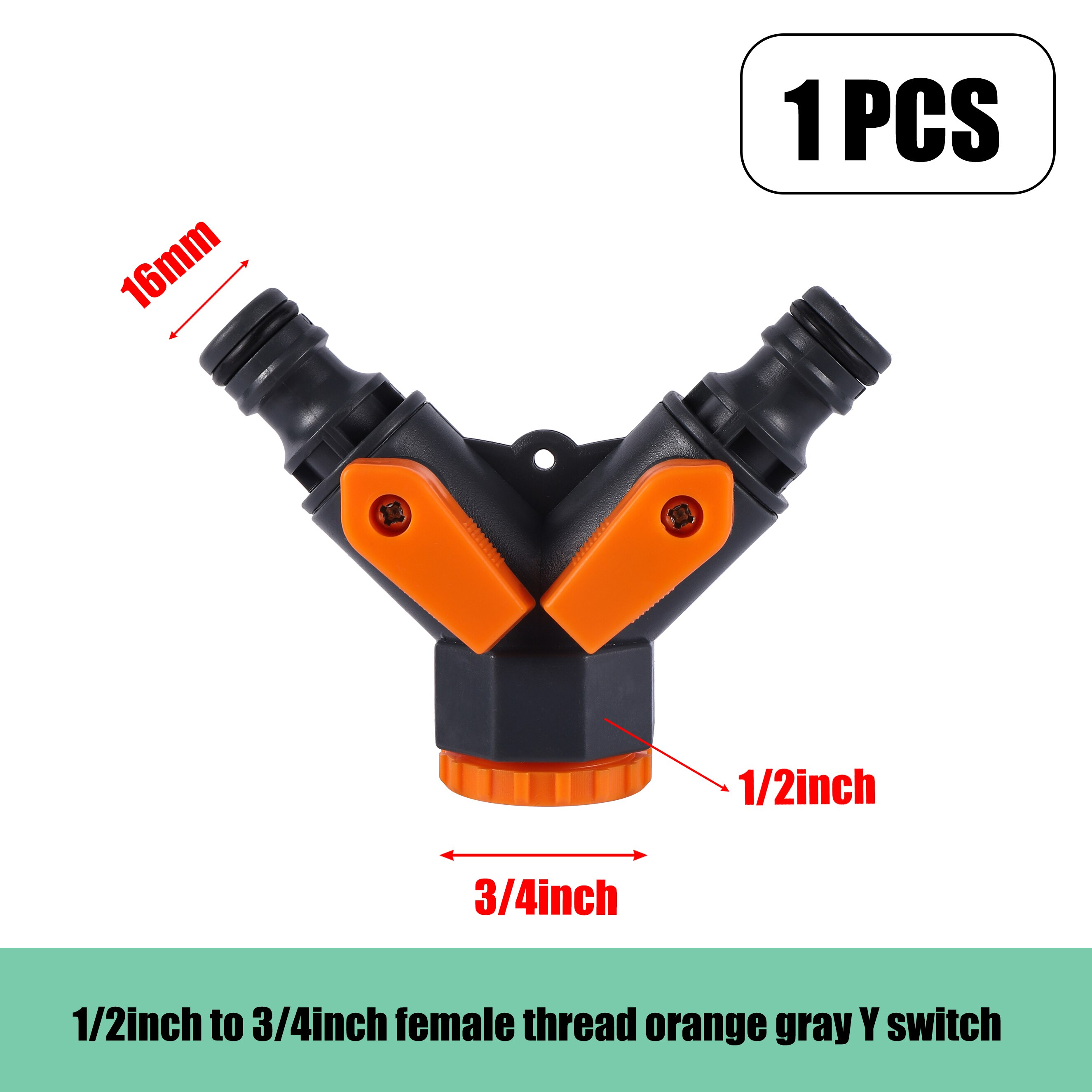 Garden Hose Irrigation Diverter 4/7mm Quick Coupler Y Tap Adapter Male Female Threaded Hose Connector for Drip Watering System: green