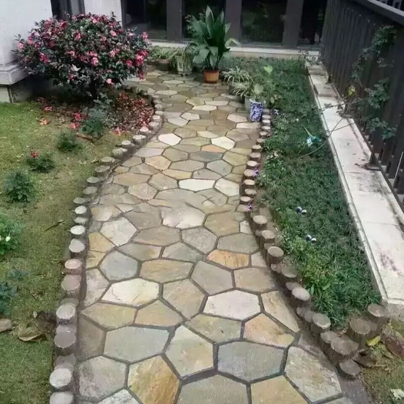 Pavage de chaussée noir irrégulier pour allée, bricolage, outillage décoratif réutilisable, accessoires de décoration pour la maison, le jardin et le chemin