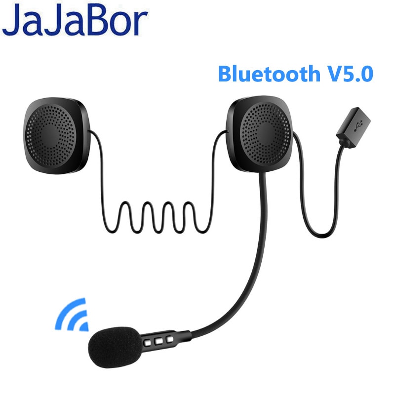 Jajabor 6th Gen Bluetooth 5.0 Motorhelm Headset Wireless Speaker Hoofdtelefoon Handsfree Muziek Spelen Beantwoord Automatisch