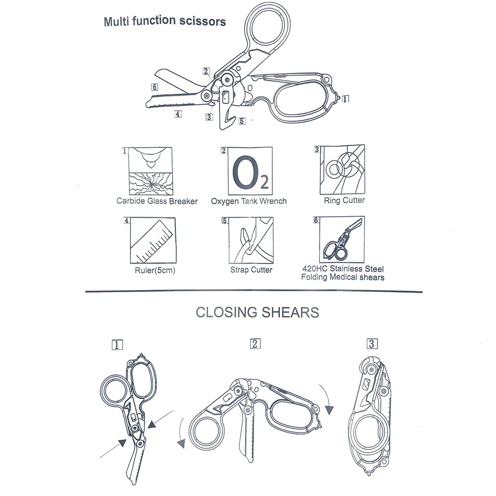 Multifunctionele Draagbare Schaar Emergency Response Scharen Glas Breaker Veiligheid Hamer Vouwen Thuis Schaar