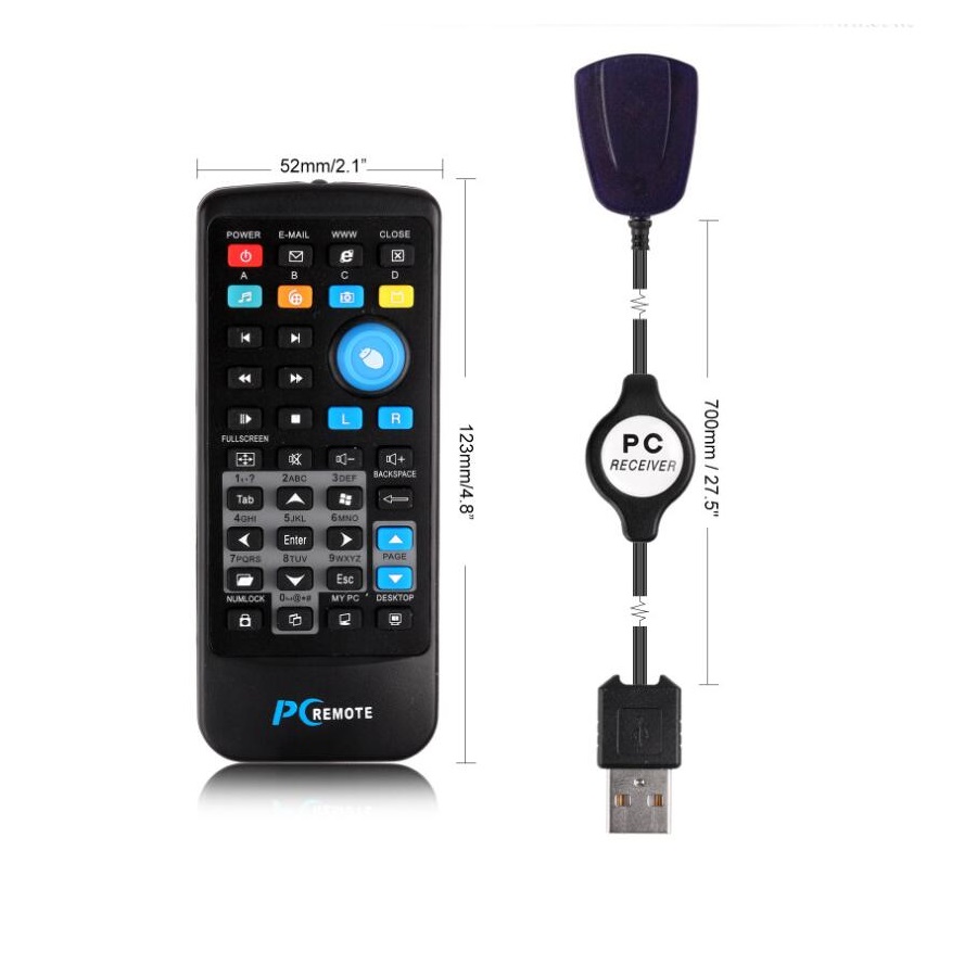 Drahtlose PC-Maus-Fernbedienung, Controller, USB-Empfänger, IR-Fernbedienung für Laptop, PC, Computer, Center, Windows 7, 8, 10 XP