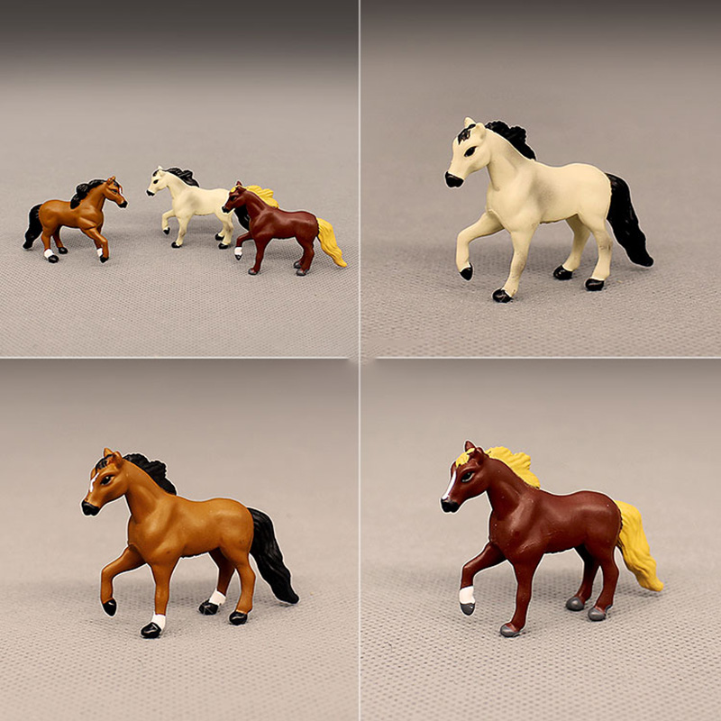 Micro landscape Pony Doll Simulation Animal Model Set Mini Small Horse Ornament Decoration Scene Props Display In Stock