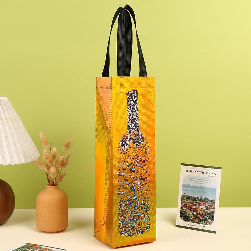 Wijnzak Fles Geïsoleerde Tote Fles Wijndraagtas Gewatteerde wijnkoeler Cadeau voor wijnliefhebbers of bruiloft: Geel