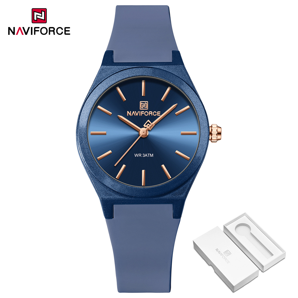 NAVIFORCE 2025 Vrouwen Mode Horloges Quartz Horloge Sport Siliconen Band Dames Horloges Eenvoudige Klok relogios feminino: Paars