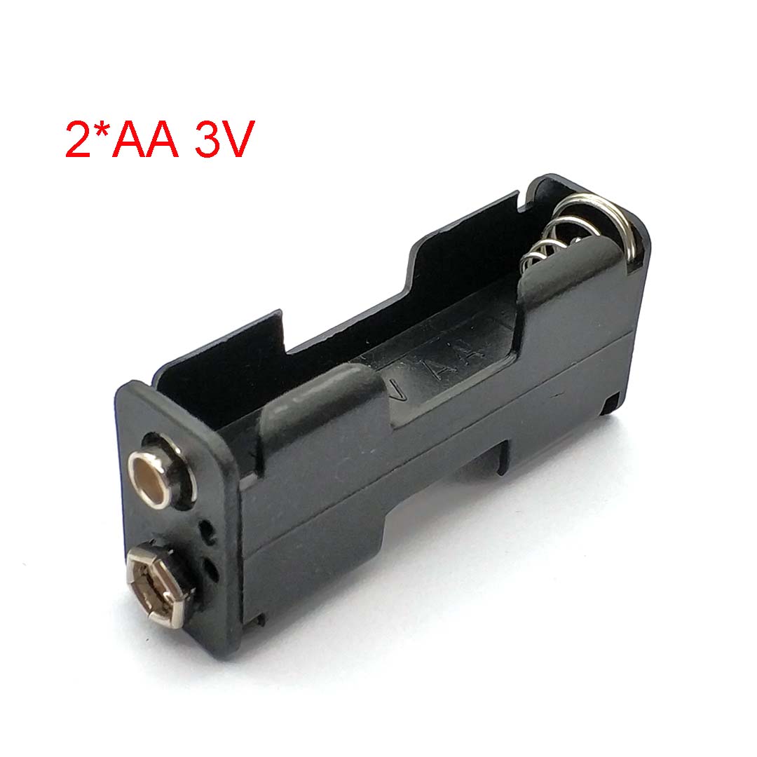 AA Battery Holder AA Battery Box with 9V Buckle 2 4 6 8 Slot AA Battery Case Series Connection DIY 3V 6V 9V 12V: WHITE