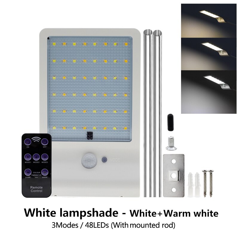 LED Zonne-straat Licht Outdoor Waterdichte Verlichting Voor Garden Wall PIR Bewegingssensor Afstandsbediening Energiebesparende Straat Lampen: Type 2