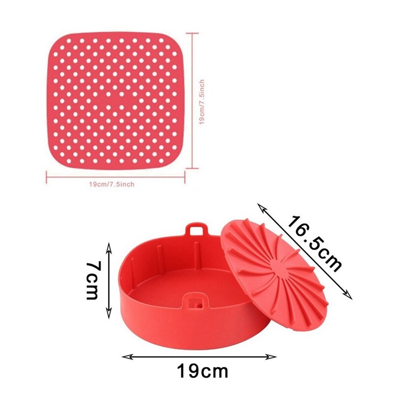 Juego de accesorios de silicona para freidora de aire, alfombrilla de cesta de silicona para freidora de aire con Mini guantes de silicona para horno