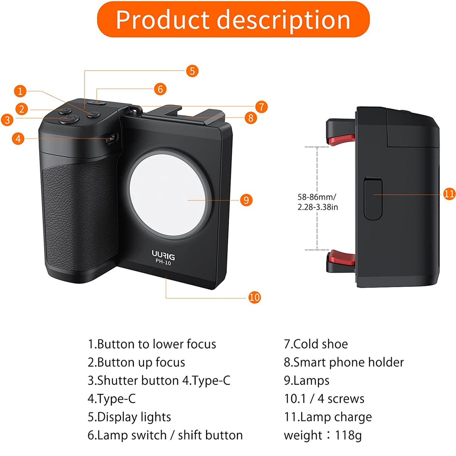 Snapgrip magnétique Bluetooth obturateur téléphone Capgrip portable Selfie Booster pour iPhone HUAWEI Xiaomi poignée avec anneau directe: WHITE