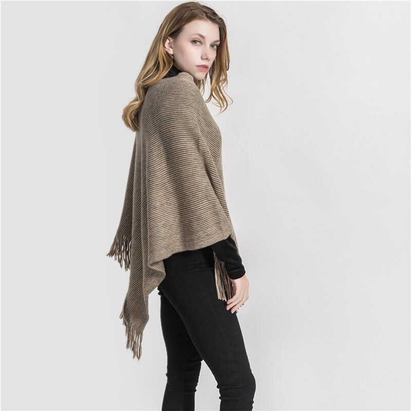 de invierno cálido Ponchos sólidos y capas para mujeres chales de gran tamaño envolturas de Cachemira Pashmina mujer Bufanda
