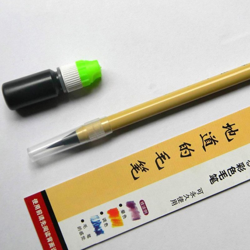 2pc /  sæt blød plys pen stempel vandbørste kinesisk japansk kalligrafi pen