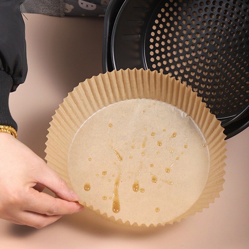 Freidora de aire con revestimiento de papel desechable, molde de pastel de forma redonda, moldes para hornear magdalenas, utensilios de cocina para hornear, DIY, 50/100 piezas