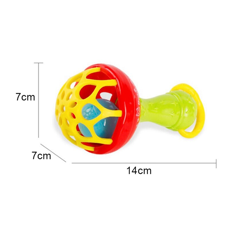 Fun games baby soft rubber teether rattle rod multi-functional baby rattle stick with teether baby hand holding toy