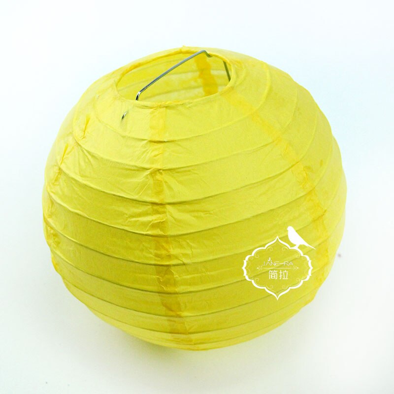 Neue 1 STÜCK 20 cm China Runde Papierlaterne Festival Lieferungen Geburtstag Hochzeit Dekoration dekor handwerk DIY Lampion laterne: Zitrone Gelb
