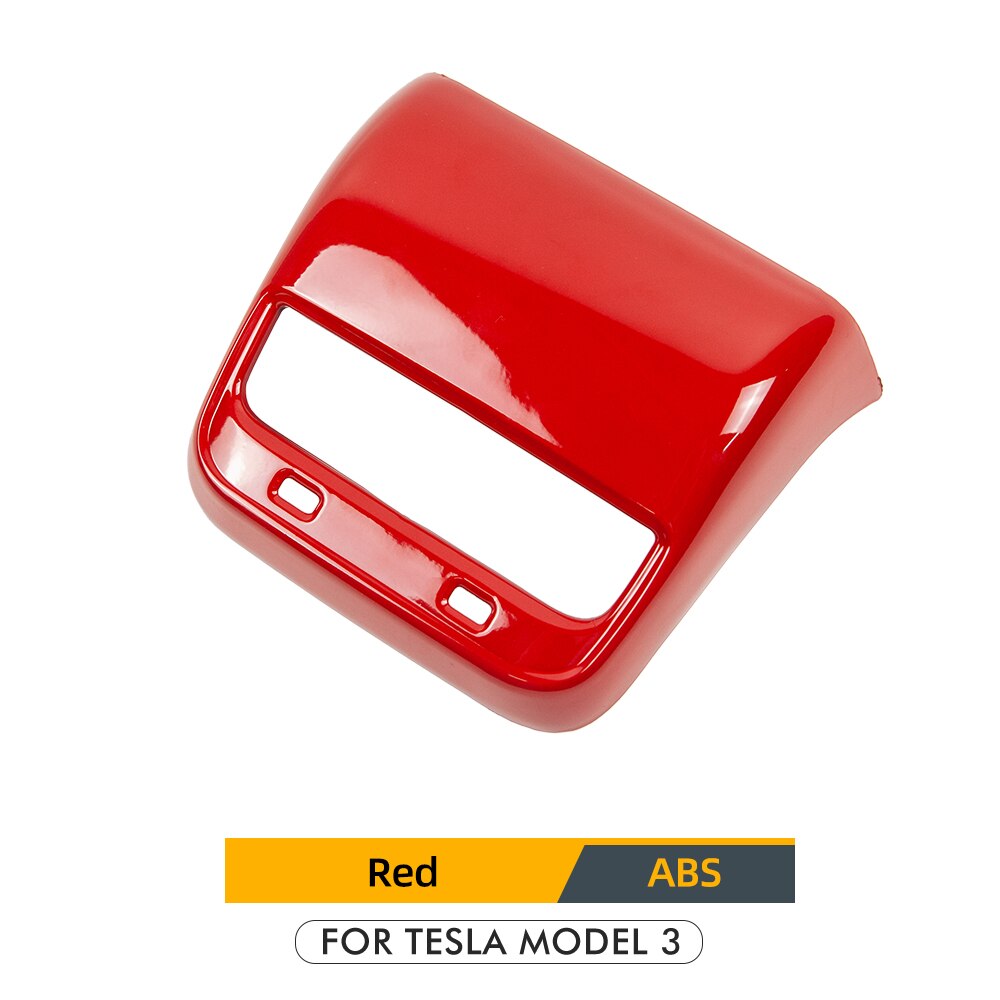Model3 Car Rear Air Vents Outlet Cover Trim For Tesla Model 3 Accessories Carbon Fiber Parts Model 3 Tesla Model Three: Red