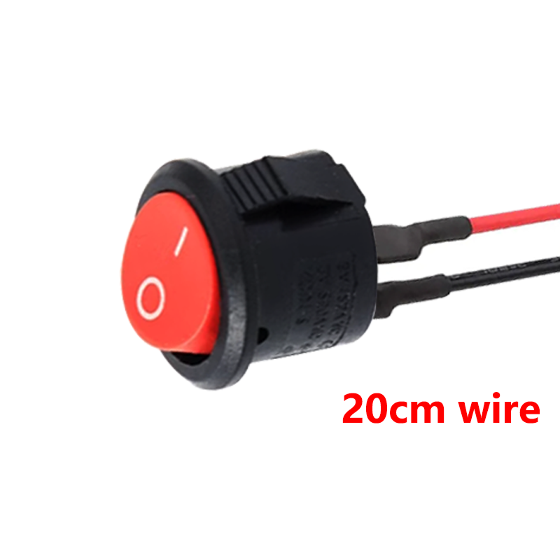 5 pezzi mini interruttore a bilanciere 12 volt in poi spento interruttore a levetta con filo 6A/250V 10A/125V interruttori elettrici per applicazione fai da te: nero