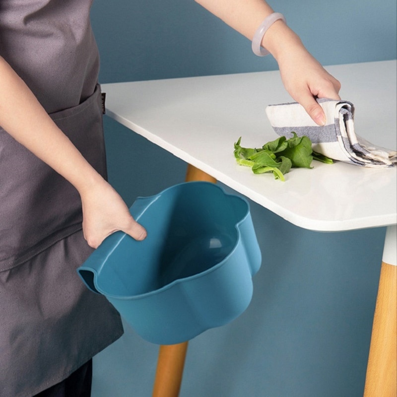 Kjøkken hengende søppeldunker plassbesparende søppelbøtte med lokk søppelbøtte bordoppbevaringsbøtte bil søppel husholdningsrengjøringsverktøy