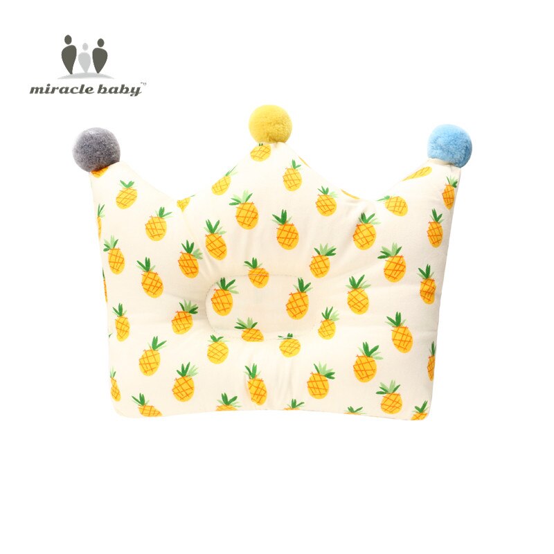 Crown Point Shape Bedding Baby Pillow Cotton Sleeping Pillow Prevent Flat Head Baby Forming Pillow For Newborn Boy Girl: Pineapple