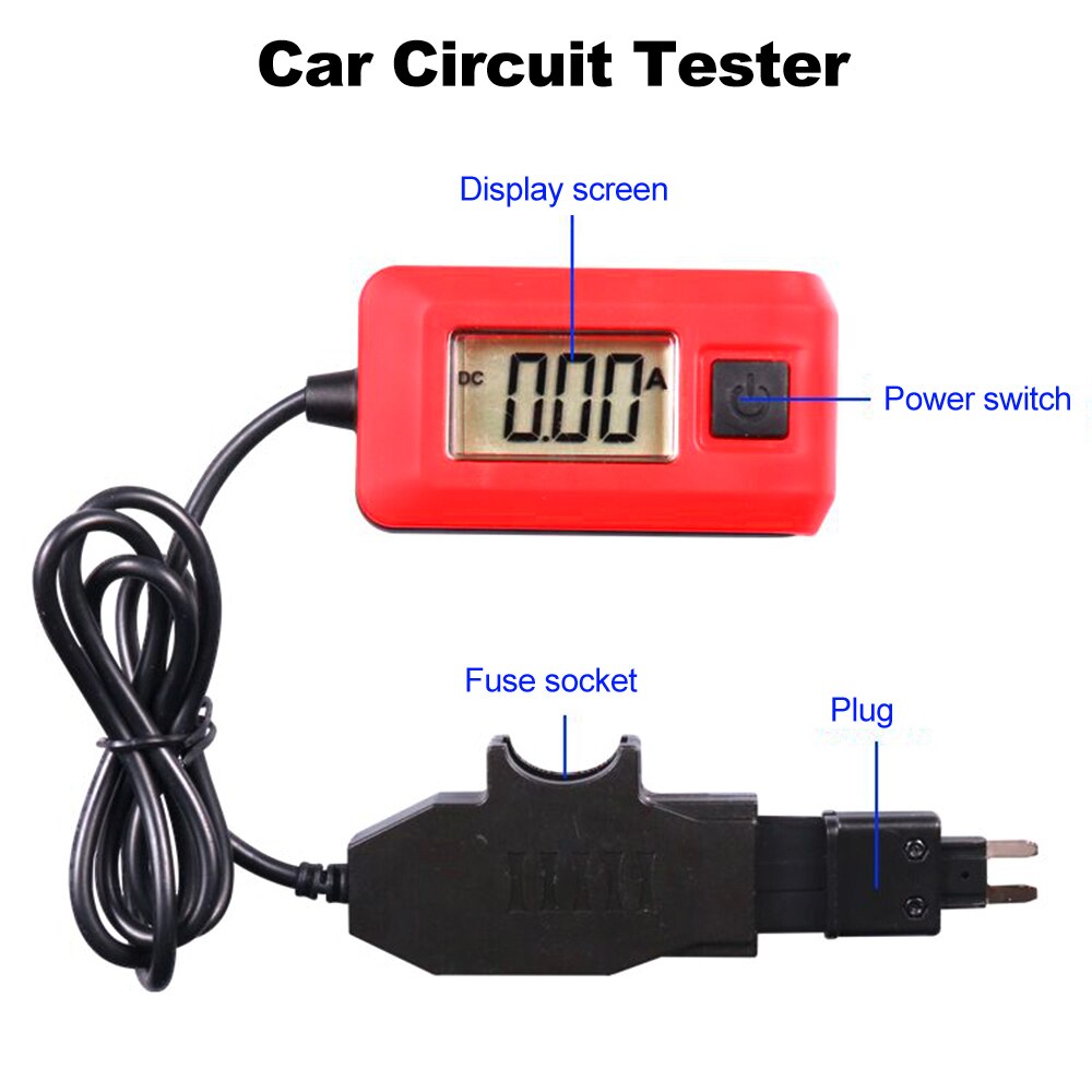 Car Automotive Diagnostic Test Tool Circuit Tester Electric Leakage Detector Car Dark Current Tester Probe Digital LCD Display