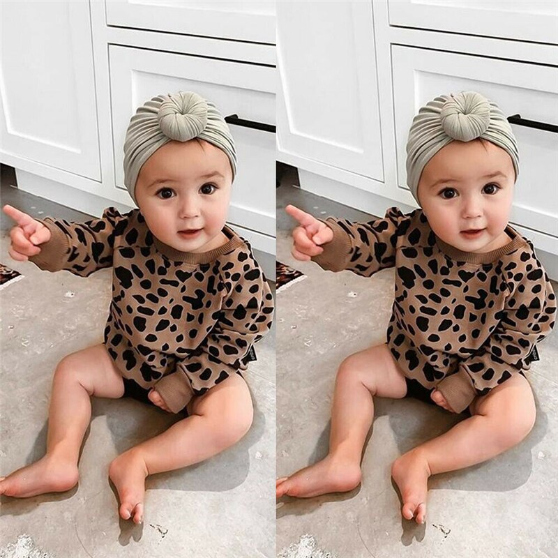 Sweat à capuche en coton imprimé léopard pour bébé fille et garçon, vêtement d'automne et d'hiver
