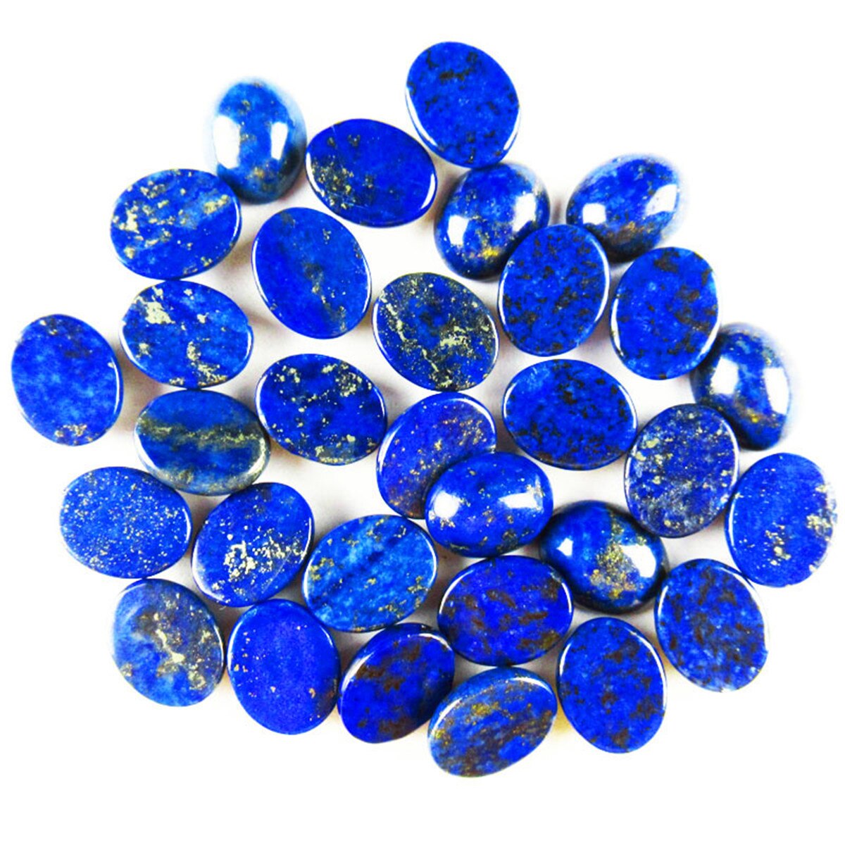 10Pcs 10X8Mm Lapis Lazuli Oval Cab Cabochon 6G