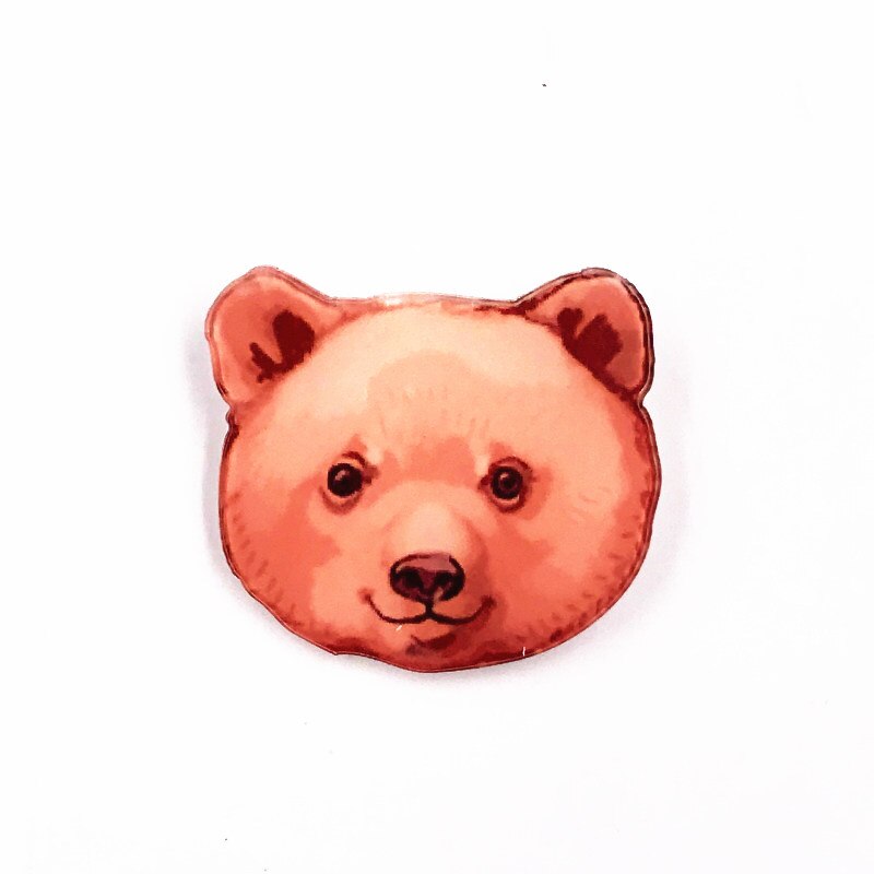 1Pcs Olieverf Creatieve Icoon Broche Leuke Dier Pin Acryl Panda Varken Hond Badge Voor Kids Beloningen Zak Hoed sjaal Decoratie: Gun Metal