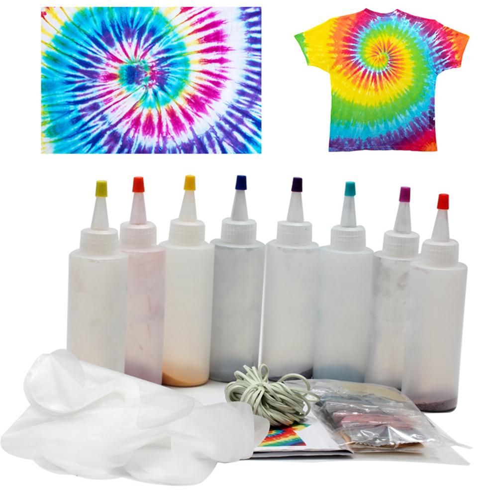 8/18 bouteilles tulipe cravate colorant Kit Permanent une étape cravate colorant ensemble bricolage Kits pour tissu Textile artisanat Arts vêtements pour colorants peinture