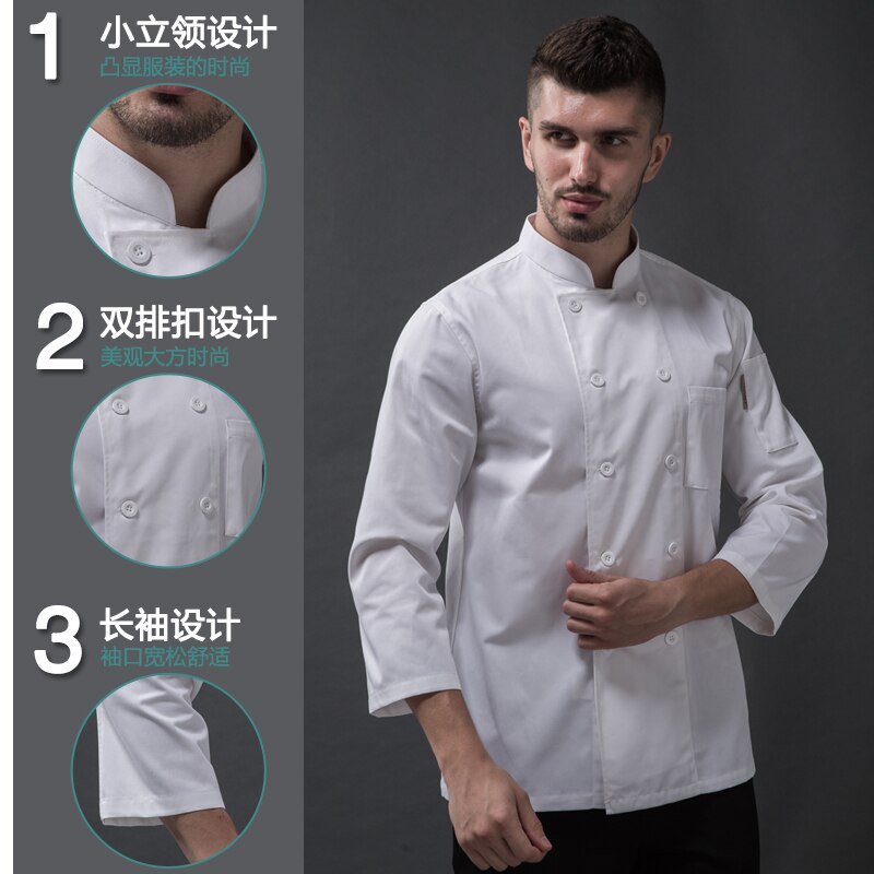 Billig hvid bomuld kokkejakker mænd dame kokkejakke kokke restaurant uniform kokkefrakke