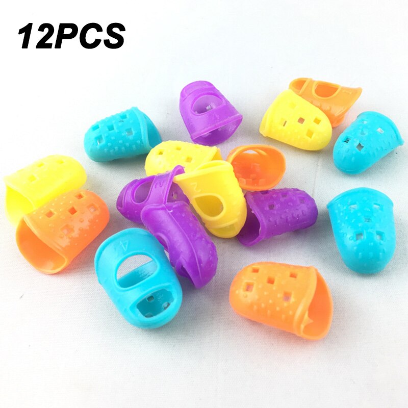 5 Sizes Guitar Fingertip Protectors Silicone Finger Guards for Ukulele Electric Guitar Small Middle Large XD88: 12pcs