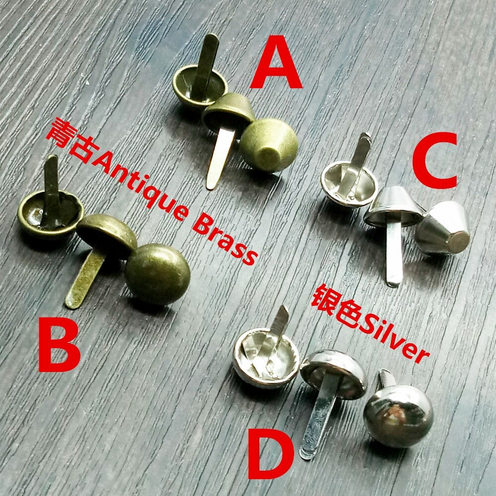 12 teile/los 15*25mm/15*23mm Gepäck Stamm fuß Fass fuß Brad handtasche nagel von dreieck/Runde bilden
