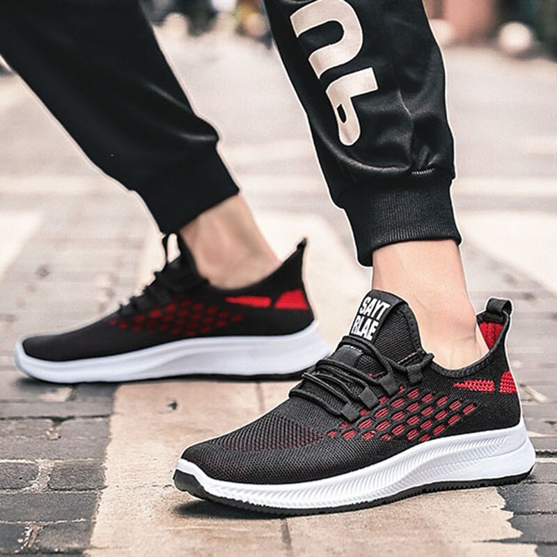 Klassiska sneakers herr stil män casual skor bekväma mesh utomhus promenader joggingskor