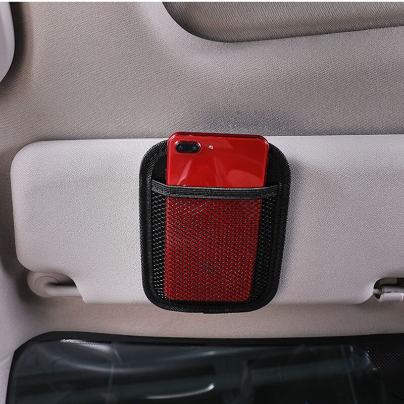 Car Storage Bag Stick-up Mesh Net Storage Bag Phone Holder Organizer Dashboard Seat Back Organizer Auto Interior Accessories