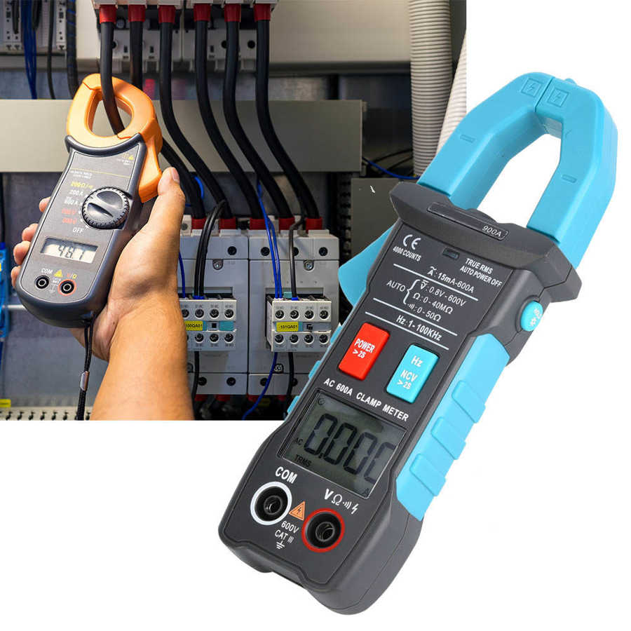 RICHMETERS RM900A Digital Handheld 4000 Counts Clamp Meter Voltage Current Resistance Tester