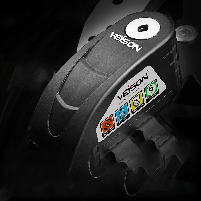 Blocco moto allarme controllabile intelligente blocco freno a disco blocco freno a disco elettrico per Mountain Bike: Black