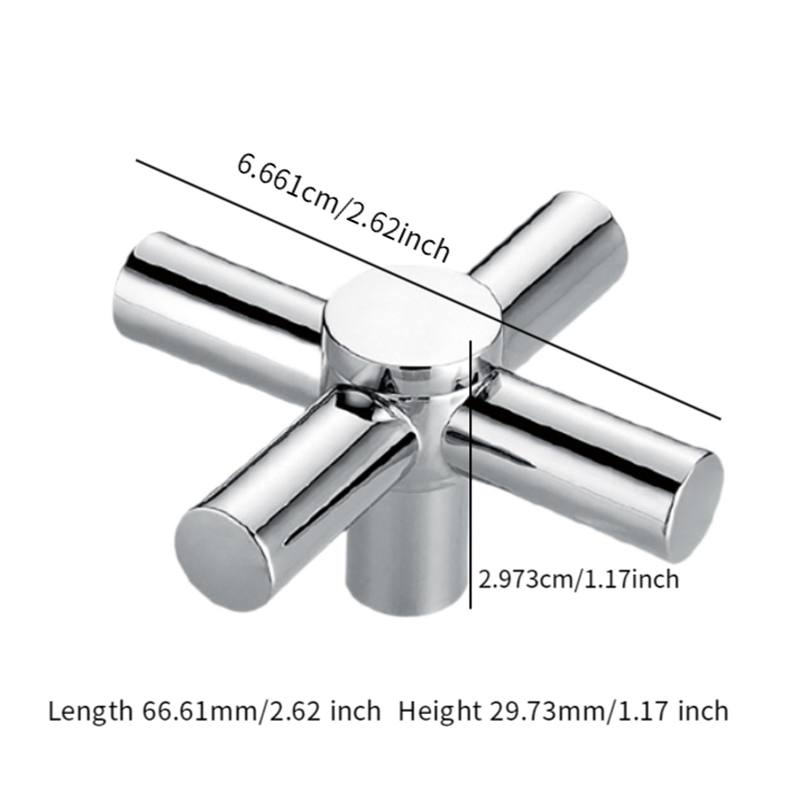 Faucet Handle Faucet Knob Plumbing Accessory Easily Install Cross Handle Zinc Alloy for Bathtub Sink Bathroom Washroom Shower