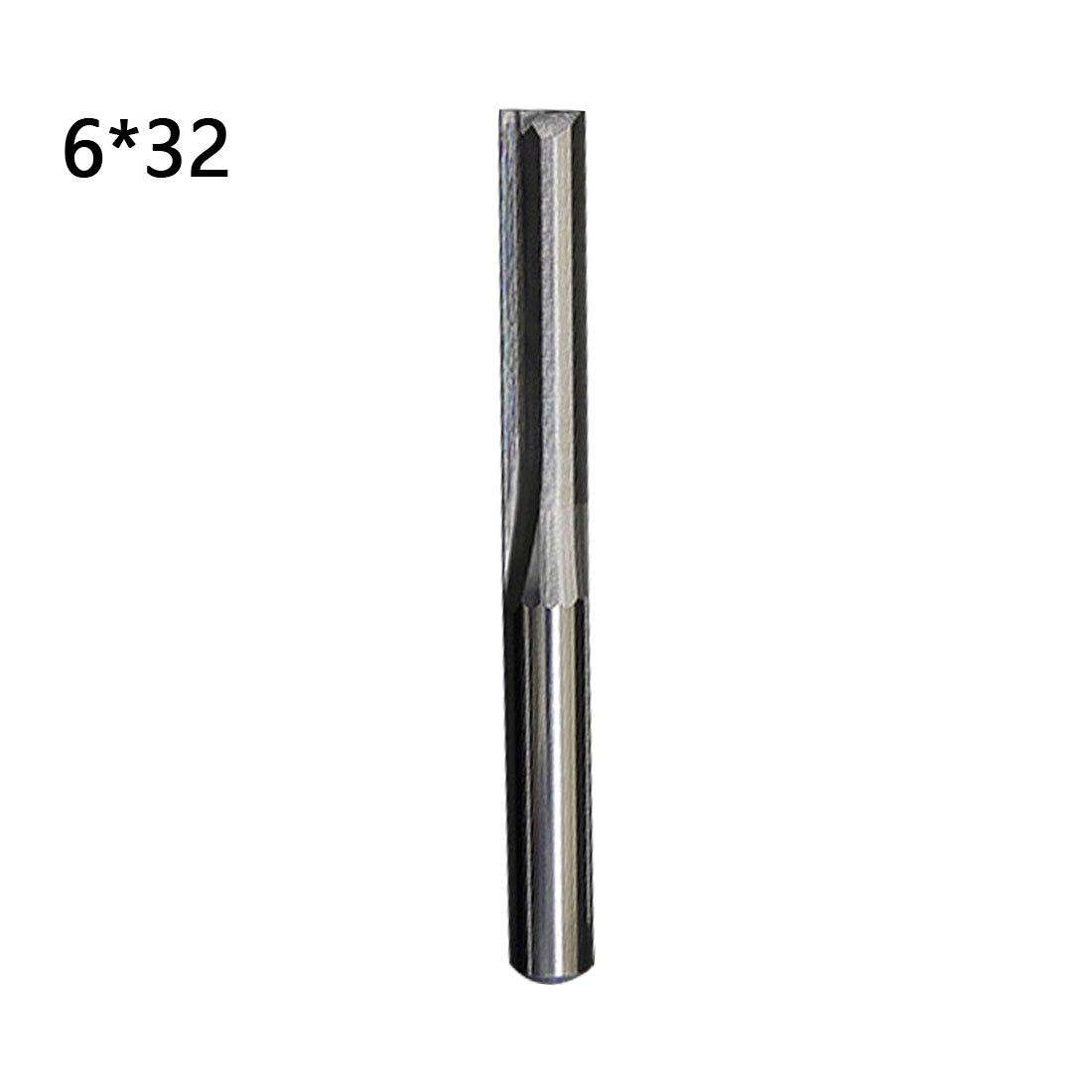 Frees 6Mm/4Mm Schacht Twee Fluiten Straight Router Bits Voor Hout Cnc Rechte Graveren Snijders End mill Gereedschap: 6mm 32mm