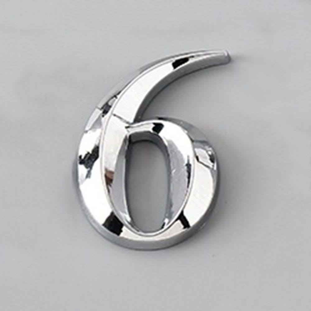 3D Self Adhesive House Number Stickers 5 Cm Silver Door Plate Sign Digits ABS Plastic Label Apartment Hotel Office Door Address: 6
