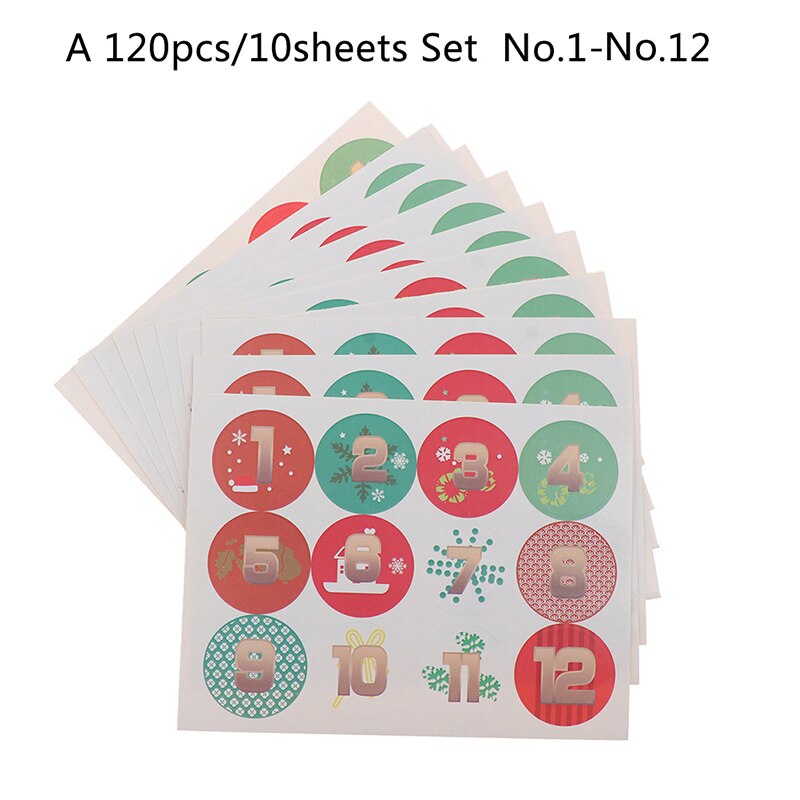 120pcs/10 sheets lot Christmas paper seal sticker DIY sealing label labels stickers sticker label: A