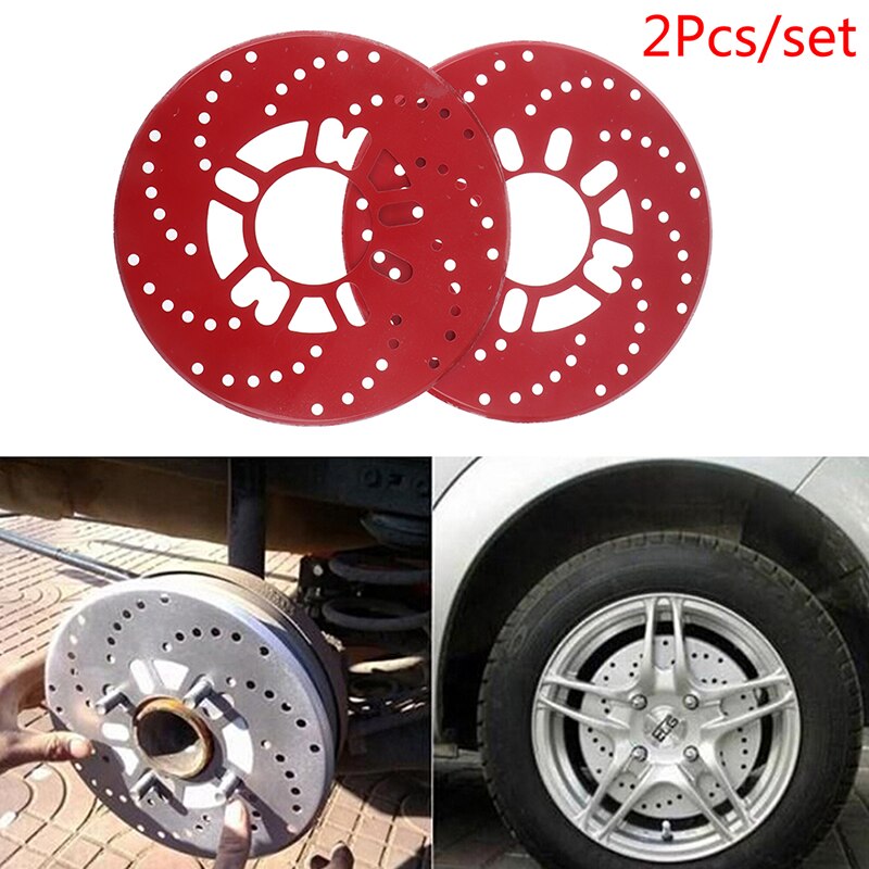 2x Aluminium Disc Brake Cover Vehicle Car Wheel Decorative Rotor Cross Drilled