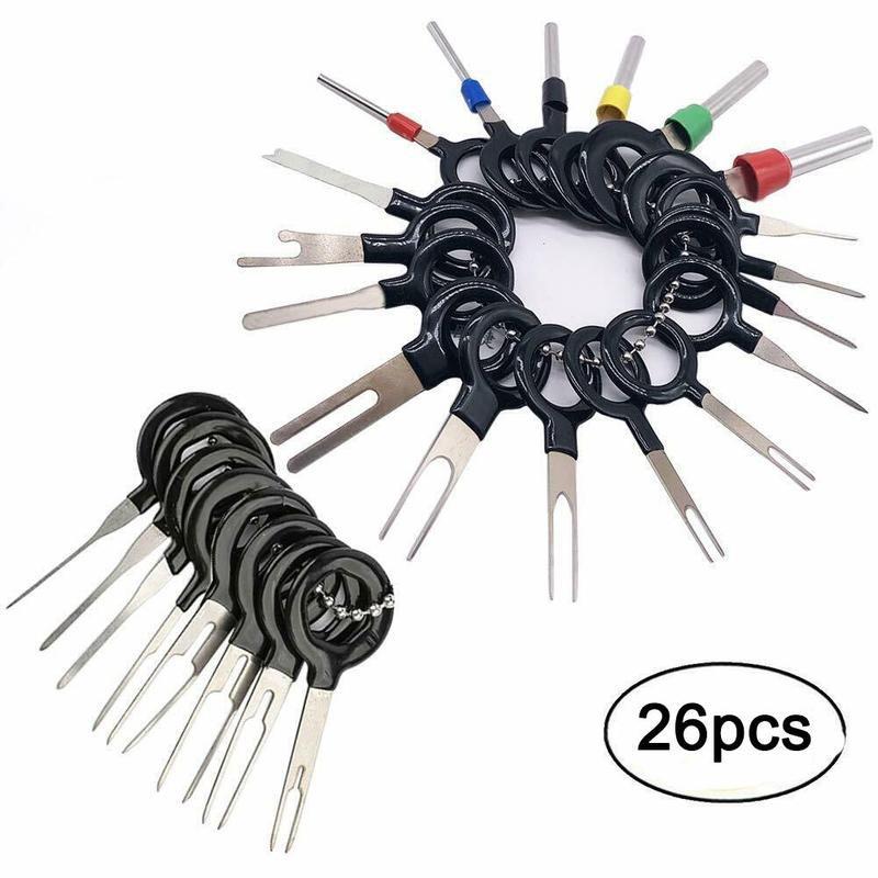 1 Set Terminal Ejector Kit Car Terminal Removal Kit Connector Wiring Repair Ejector Crimp Tools Kit Terminal B4N3: 26pcs