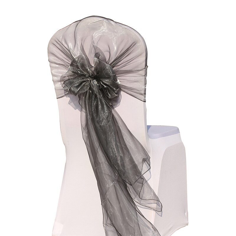 Cinta de Organza para silla, lazos para boda, , decoración de banquete de Navidad, tejido puro de Organza, 65x275 cm, 1 pieza/bolsa: sliver