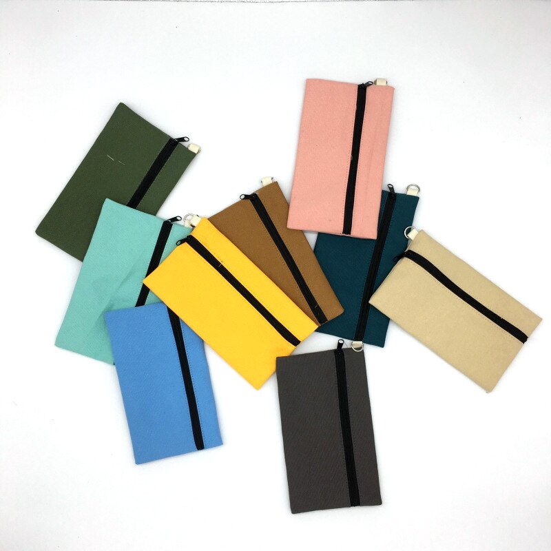 Eenvoudige En Leuke Canvas Dames Portemonnee Sleutel Tas Rits Sieraden Oortelefoon Coin Bag Credit Kaarthouder Reclame Zak